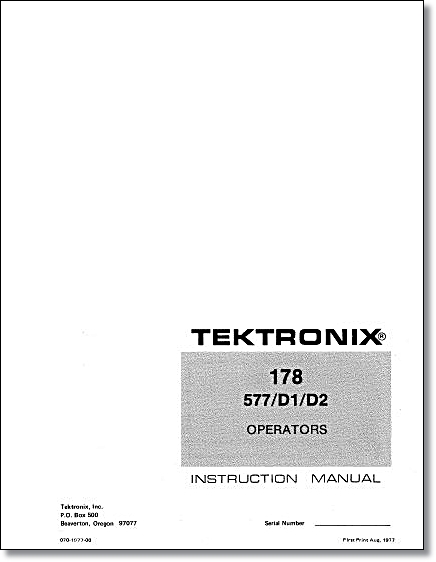 Tektronix 178 Instruction Manual